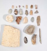 SIX FLINT ARROWHEADS
