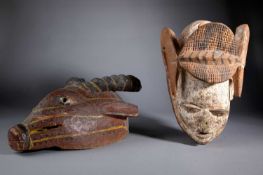 TWO YORUBA GELEDE MASKS