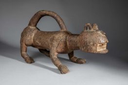 A CAMEROON FIGURE OF A MALE LEOPARD