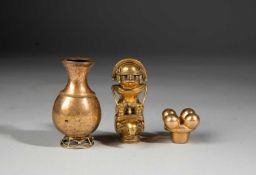 THREE COLOMBIAN TUMBAGA ARTEFACTS
