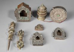 THREE TIBETAN GAU, PORTABLE SHRINES