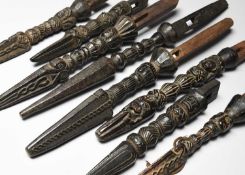 EIGHT NEPAL DRUM HANDLES