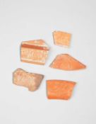 FIVE ROMAN POTTERY FRAGMENTS