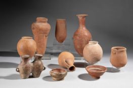 TEN ANCIENT POTTERY VESSELS