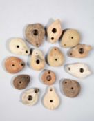 FOURTEEN POTTERY LAMPS