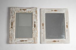Two Modern driftwood mirrors
