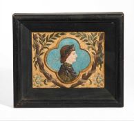 Attr. to The Casella Sisters, Ella Casella and Nelia Casella. A painted wax relief portrait bust