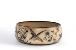 Martin Brothers, A large stoneware bowl by Robert Wallace Martin