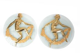 Albert Jouanneault (1888-1944), A pair of Art Deco wall appliqués