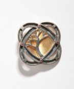 Graham Stewart (1955-2020) A silver and 18ct gold Celtic-inspired brooch