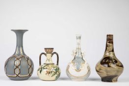 Doulton Lambeth, A Faience stoneware twin-handled vase