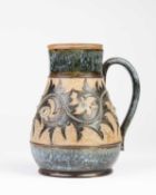 George Tinworth (1843-1913) for Doulton Lambeth, A stoneware ewer