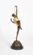 After Pierre Le Faguays (1892-1962) Diana, an Art Deco style bronze figure
