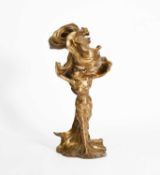 François-Raoul Larche (1860-1912)Loïe Fuller, an Art Nouveau bronze table lamp,
