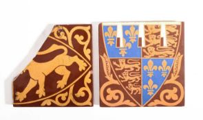 A W N Pugin (1812-1852) for Minton & Co.A George Plantagenet tile and a FitzAlan Lion tile