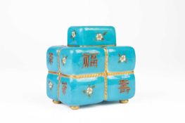 Christopher Dresser (1834-1904) for Minton, An Aesthetic Movement porcelain tea caddy and cover