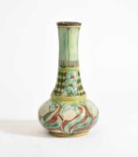 Charles Collis at Della Robbia Pottery, a scalloped neck vase