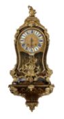 A FRENCH LOUIS XV ORMOLU MOUNTED BOULLE BRACKET CLOCK AND BRACKET