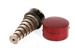 A GEORGE III NICKEL PLATED BRASS MONOCULAR SPY GLASS