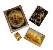 THREE EARLY VICTORIAN PAPIER-MACHE MEMO PADS