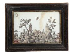 A CONTINENTAL REVERSE GLASS PRINT