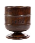 A LIGNUM VITAE WASSAIL BOWL