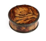 JACOBITE INTEREST. A FAUX BOIS TOLE AND BRASS SNUFF BOX