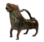 A GERMAN BRONZE LION AQUAMANILE
