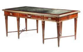 A RUSSIAN NEO-CLASSICAL MAHOGANY AND BRASS MOUNTED BUREAU PLAT