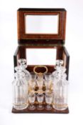 A LATE VICTORIAN KINGWOOD AND THUYA DECANTER BOX
