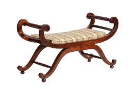 A GEORGE IV MAHOGANY WINDOW SEAT