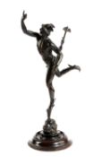 AN ITALIAN BRONZE GRAND TOUR FIGURE OF MERCURY