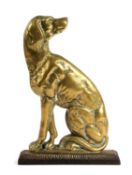 A VICTORIAN BRASS DOG DOORSTOP