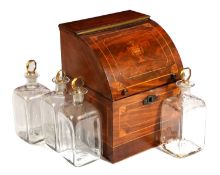 A DUTCH MAHOGANY DECANTER BOX