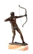 A GERMAN BRONZE FIGURE OF AN ARCHER