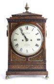 A MAHOGANY AND BRASS INLAID BRACKET CLOCK