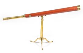 A REGENCY MAHOGANY AND LACQUERED BRASS TWO-INCH REFRACTING TELESCOPE