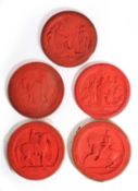 FIVE RED WAX GREAT SEALS OF THE REALM