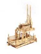 A FRENCH PRISONER OF WAR BONE MODEL OF A GUILLOTINE SCENE