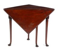 A GEORGE II MAHOGANY ENVELOPE CORNER TABLE