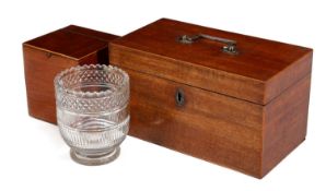 A LATE GEORGE III MAHOGANY TEA CHEST