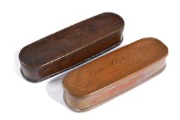 A GEORGE II COPPER TOBACCO BOX