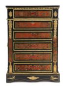 λ A VICTORIAN EBONISED AND BOULLE MARQUETRY CHEST