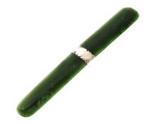 A NEPHRITE JADE LETTER OPENER OR PAGE TURNER