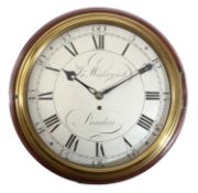 A FINE GEORGE III MAHOGANY FUSEE WALL DIAL TIMEPIECE