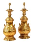A PAIR OF FRENCH NAPOLEON III ORMOLU TABLE LAMPS