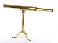 A REGENCY LACQUERED BRASS TWO INCH REFRACTING TELESCOPE
