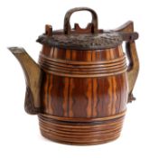 AN AUSTRO-HUNGARIAN TREEN BEER JUG