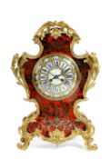 λ A LARGE FRENCH BOULLE AND ORMOLU MANTEL CLOCK