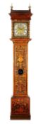 A QUEEN ANNE WALNUT AND FLORAL MARQUETRY LONGCASE CLOCK